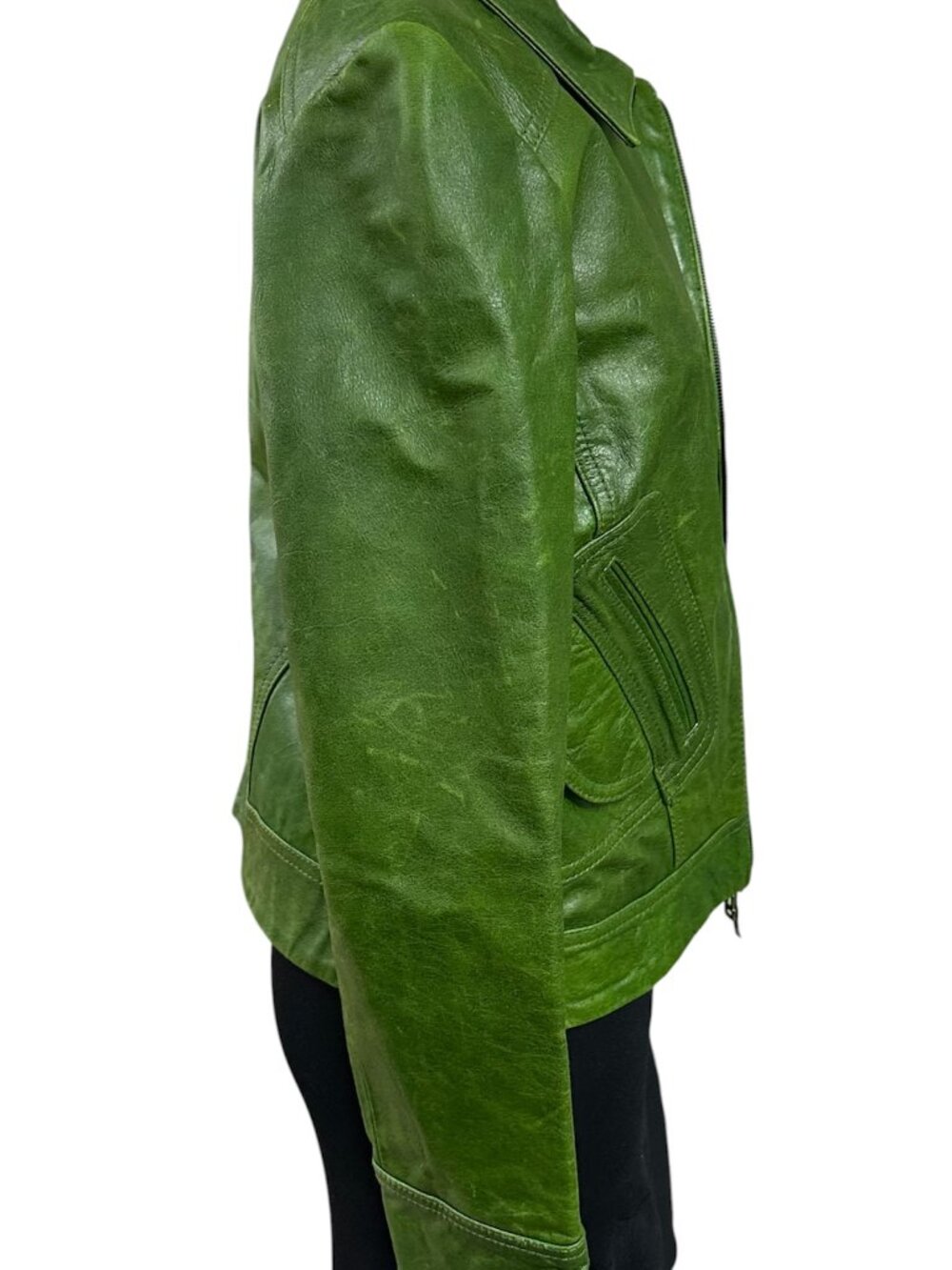 Doma Green Leather Jacket - Picture 5 of 8